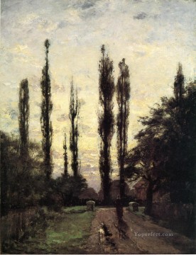  evening - Evening Poplars Impressionist Indiana landscapes Theodore Clement Steele